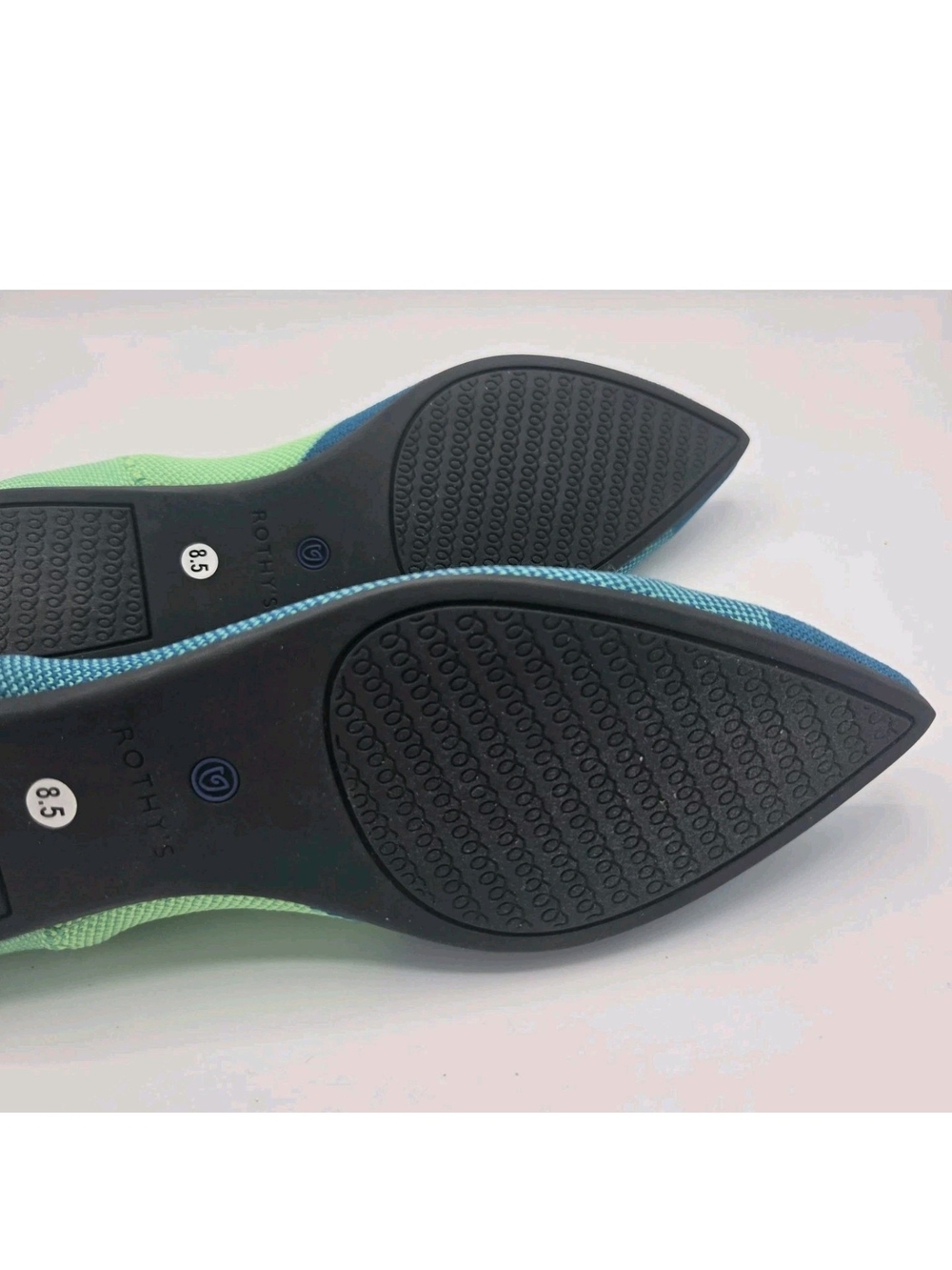 Rothy’s The Point Calypso Blue Jade Knit Flats Size 8.5 Retired Limited Edition - Picture 9 of 14